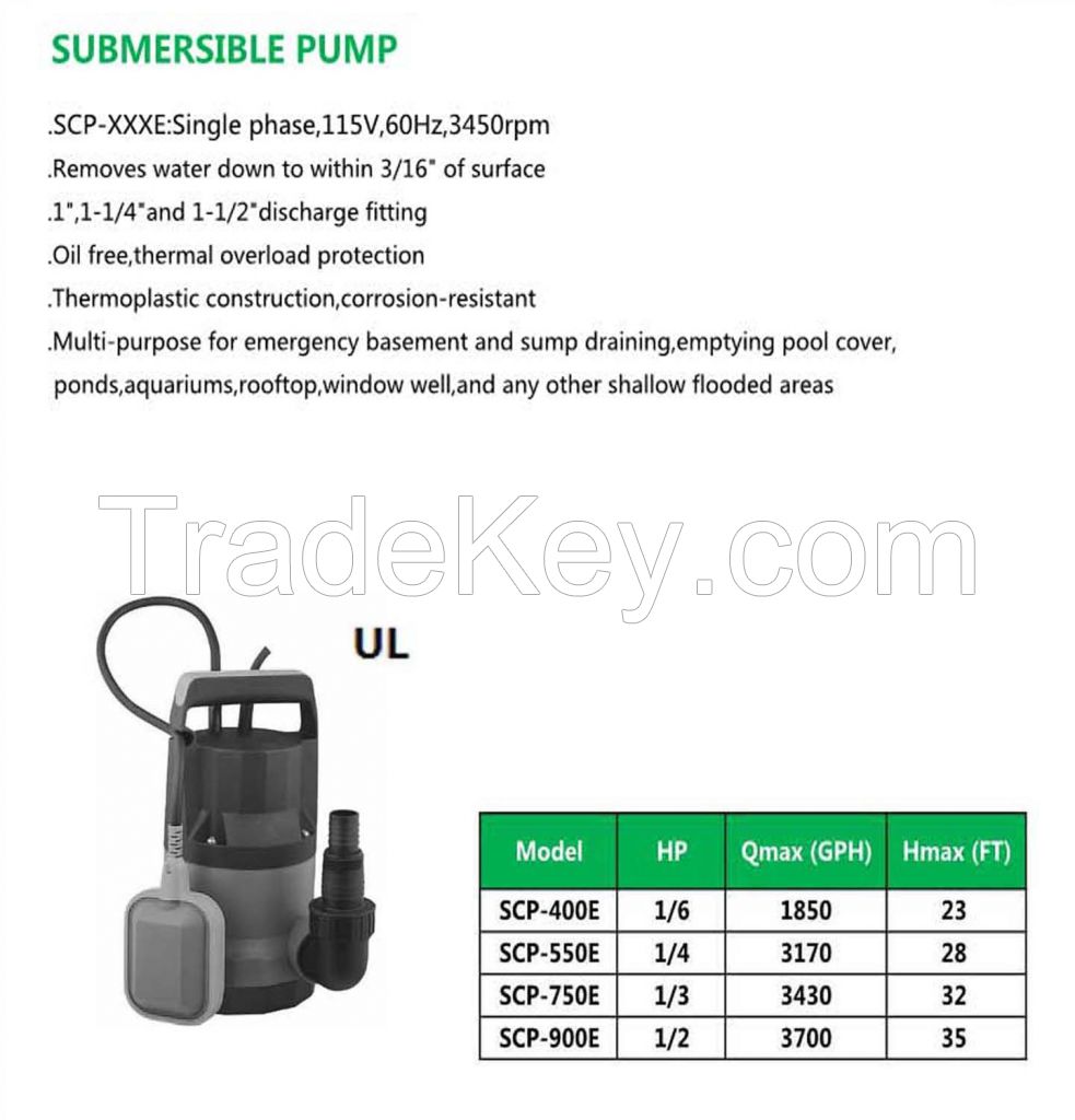 Submersible Pump SCP-400E SCP-550E SCP-750E SCP-900E