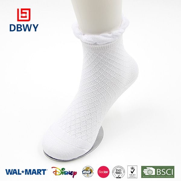 newest best quality plain white cotton baby socks 