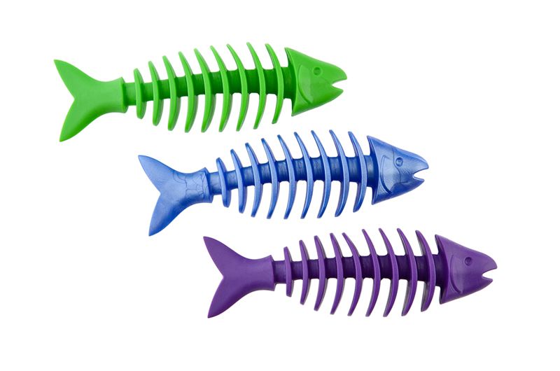 Eco-friendly, floating rubber dog toy - fishbone