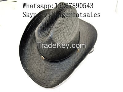 VG-MW001Cowboy Hat with Leather Ling, Customized Logos are welcomed