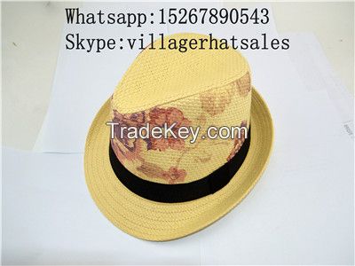 VG-MF001White Fedora Hat, Made of Paper Straw, One Size Fits All, Ideal