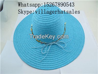 VG-WB001Straw Women's Big Brim made of Paper String handcraft, local wo