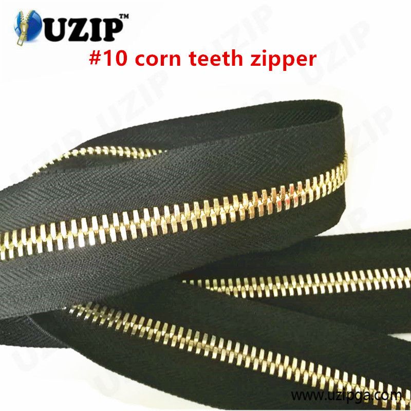 no.10 Corn Teeth Roll Brass Zipper Black