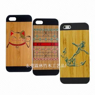 wholesale 2014 new cellphone case / PC with  wood/ bamboo mobile shell for Iphone 5/5S/5C