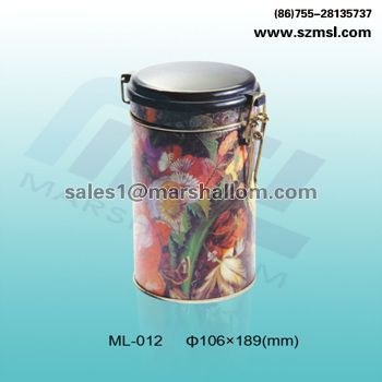 Round Coffee Tin with Clip Lid 