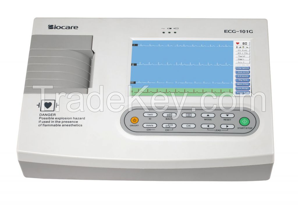 Biocare Large Colour Display Single channel ECG 12 Lead System