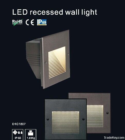 LED recessed wall light