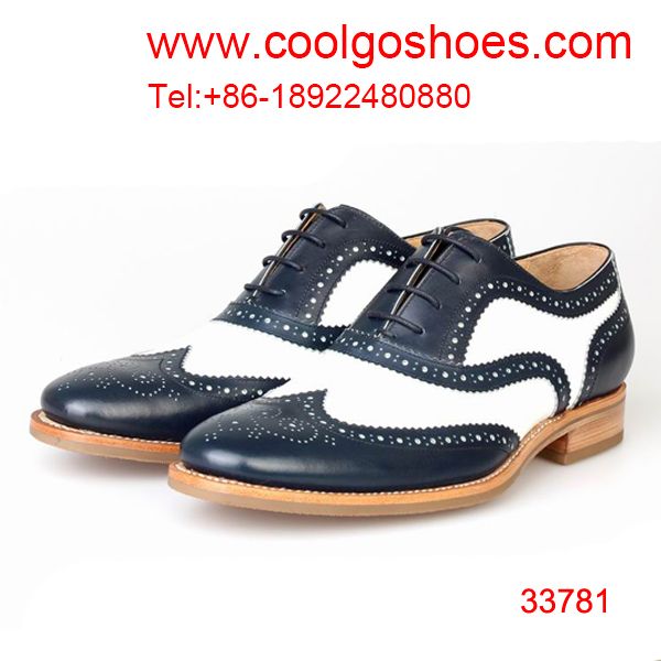 Coolgo white and navy elegant best quality goodyear men