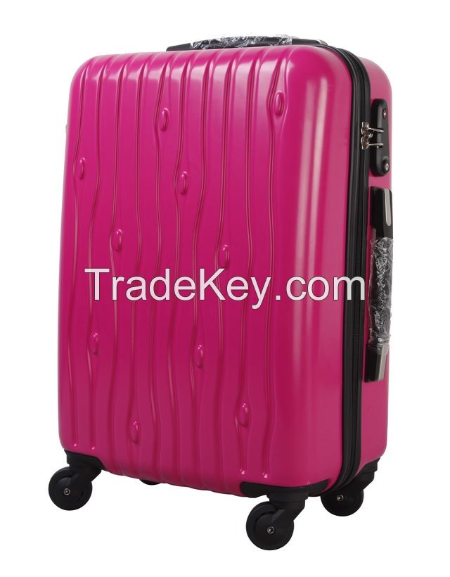 Rose red TSA locked luggage with 210 D nylon lining