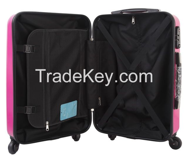 Rose red TSA locked luggage with 210 D nylon lining