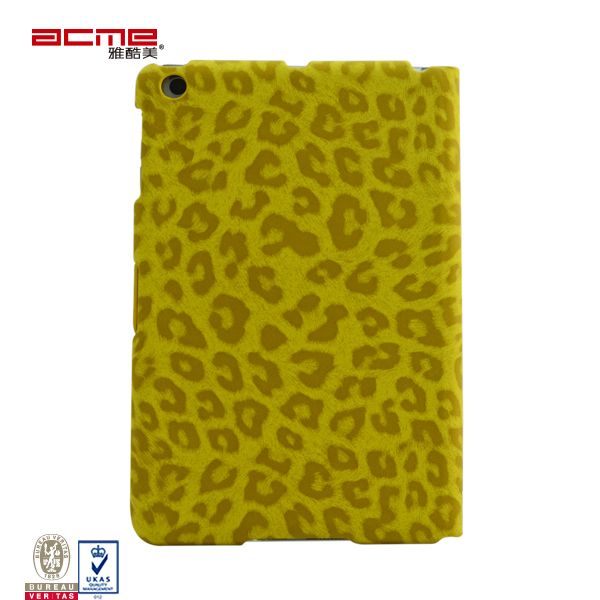 Fashion leopard print PU leather flip portfolio case cover for iPad mini 7 inch screen 