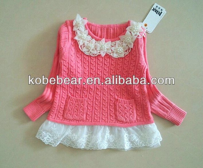 2014 new style girl knitting lace dress