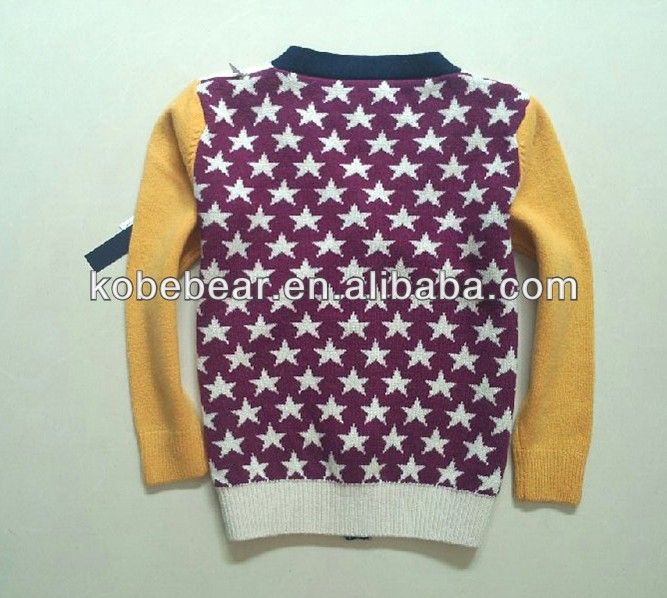 new style children sweater boy knitted garment cardigan stars