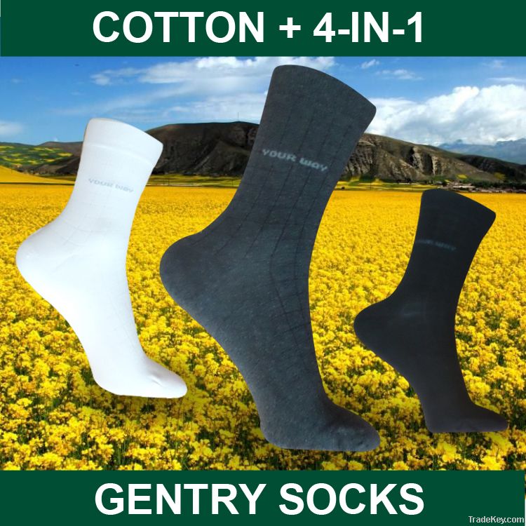 4-IN-1 GENTRY SOCKS / ANTI-ODOR SOCKS / NEGATIVE ION SOCKS