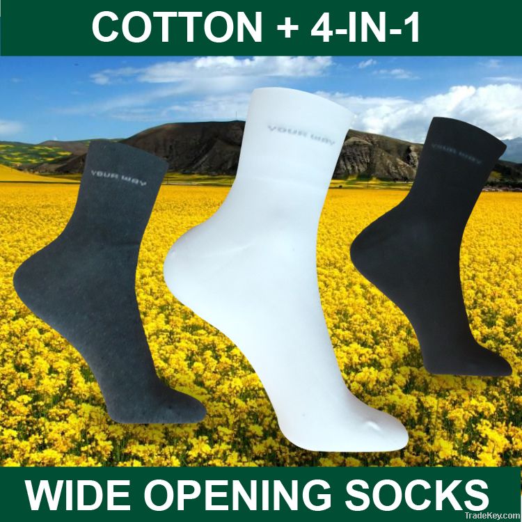 4-IN-1 WIDE OPENING SOCKS / FAR-INFRARED SOCKS / NEGATIVE ION SOCKS