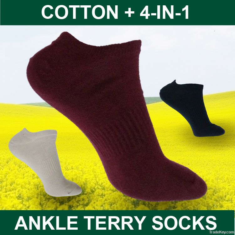 4-IN-1 ANKLE TERRY SOCKS / ANTI-ODOR SOCKS / FAR-INFRARED SOCKS