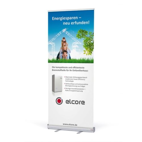 Easy Roll up Budget Banner Display Stand Aluminum Silver 85 X 200 Cm