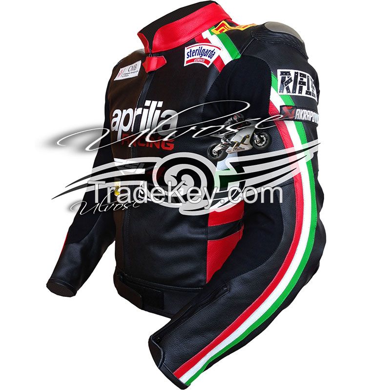 Aprilla Black Racing motorcycle leather jacket