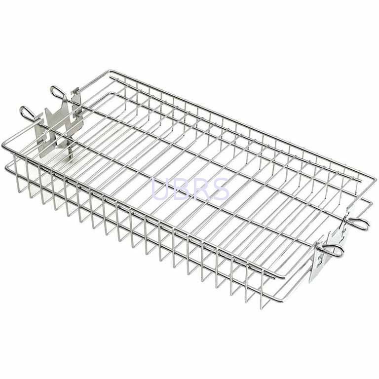 Stainless Steel BBQ Rotisserie Spit Basket Grill