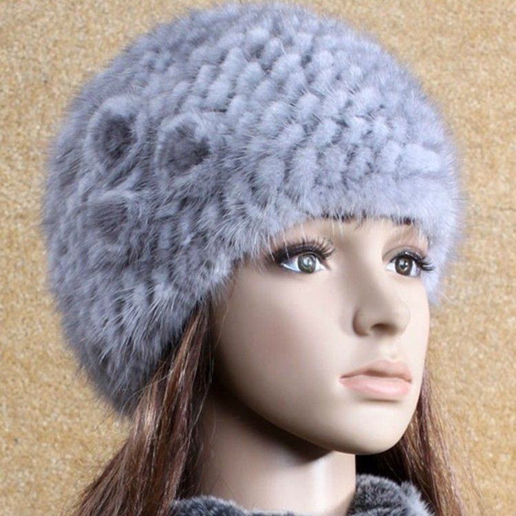 FREE SHIPPING* MINK FUR KINTTED CAP/FUR CAP/FUR HAT*WHOLESALE & RETAIL