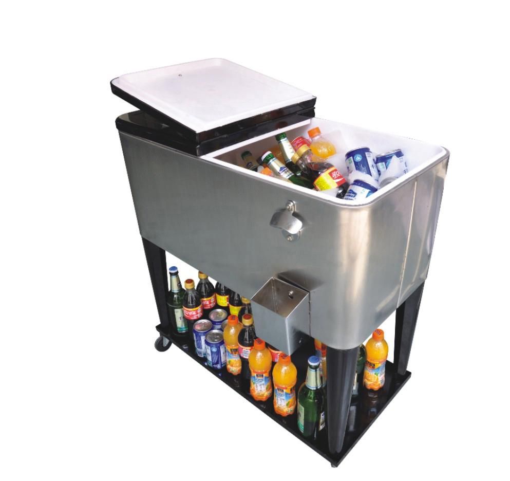 cooler cart(square body,fan foot,with tray)