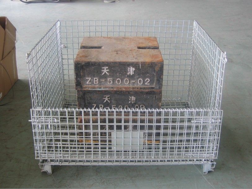 Foldable Industrial Metal Storage Basket