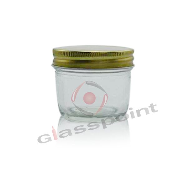 Glass Mason jars with screw metal cap 