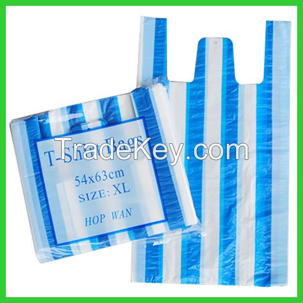 Striped T-shirt plastic bags