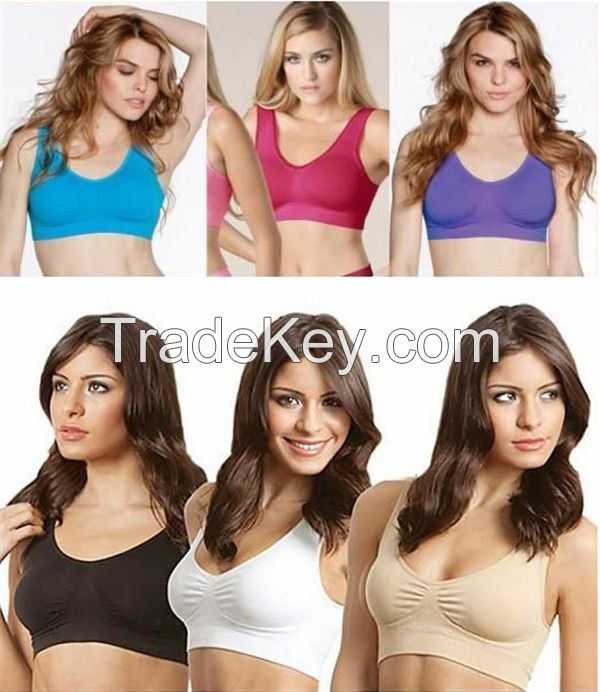 NEW PASTEL COLORS 3 PCS SEAMLESS GENIE BRA with PADS