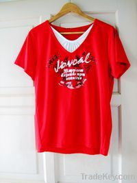 women's red short sleeved tops