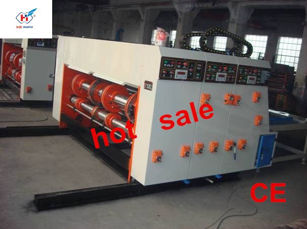 best price and good quality HY-A series semi-auto corrugated box flexo printer slotter machine  pizza box making machine corrugated machine 