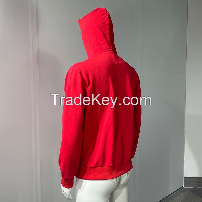 OEM Men 3d Print Hoodie Custom Logo Embroidery French Terry Heavyweight Oversized Full Zip Up Hoodies