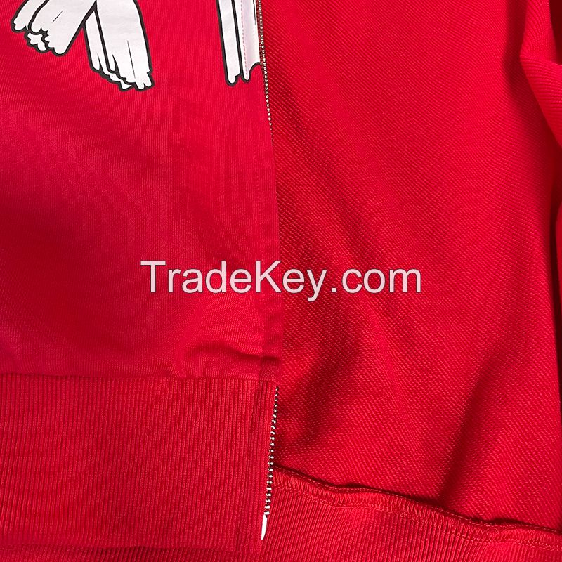 OEM Men 3d Print Hoodie Custom Logo Embroidery French Terry Heavyweight Oversized Full Zip Up Hoodies