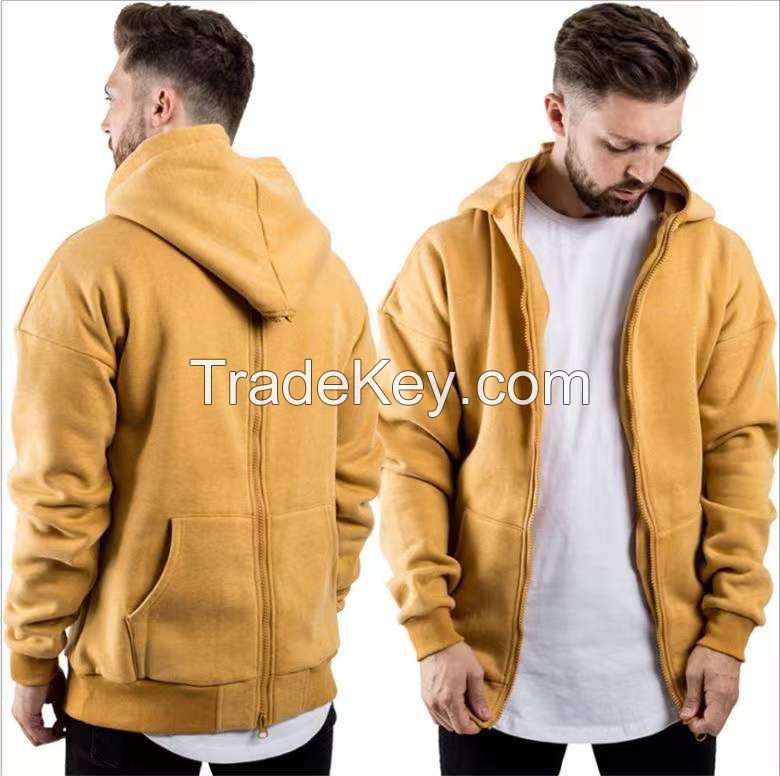 ODM/OEM wholesale puls size men's hoodies full zip up custom print logo hoodie for man and women