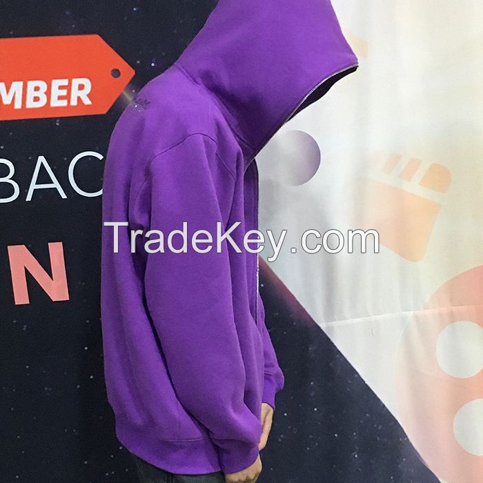 OEM Men 3d Print Hoodie Custom Logo Embroidery French Terry Heavyweight Oversized Full Zip Up Hoodies