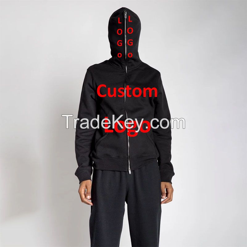 100% cotton fleece heavyweight zip up hoodie high quality french terry oversized drop shoulder cropped custom full zip up hoodie