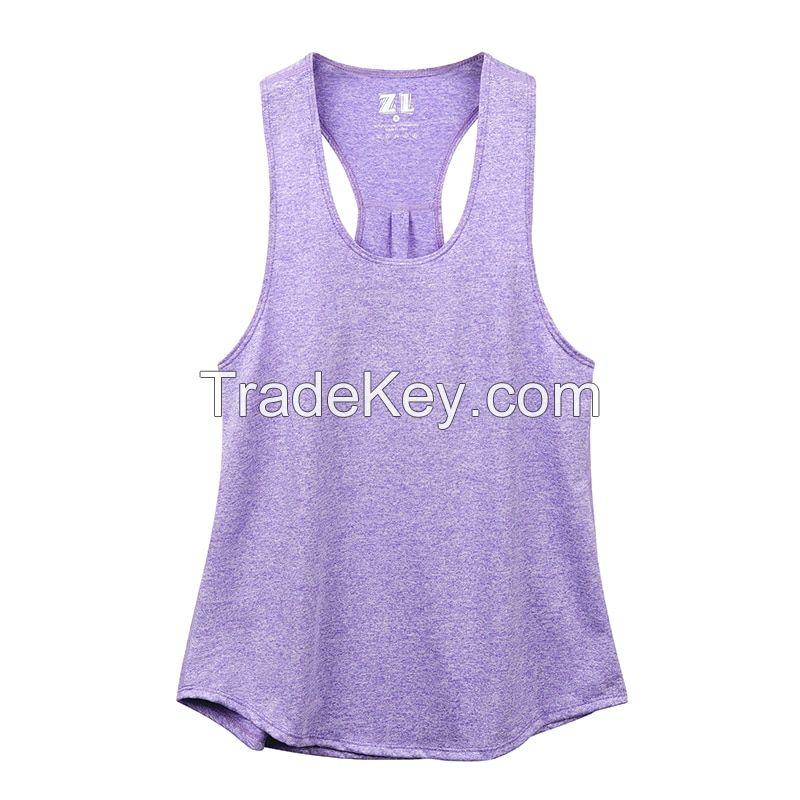 Custom Logo Breathable womens tank top cotton spandex tank top fitness racer back gym tank top