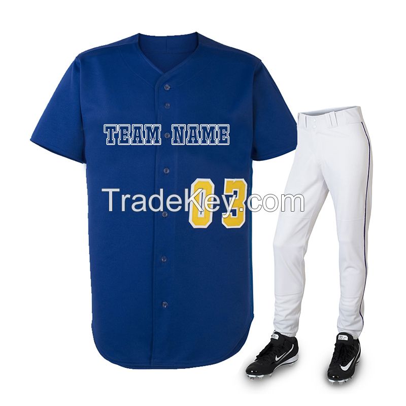 Top Quality Custom Sublimation Baseball Jersey 100% Polyester Blank Softball Jersey Full Button T-shirts