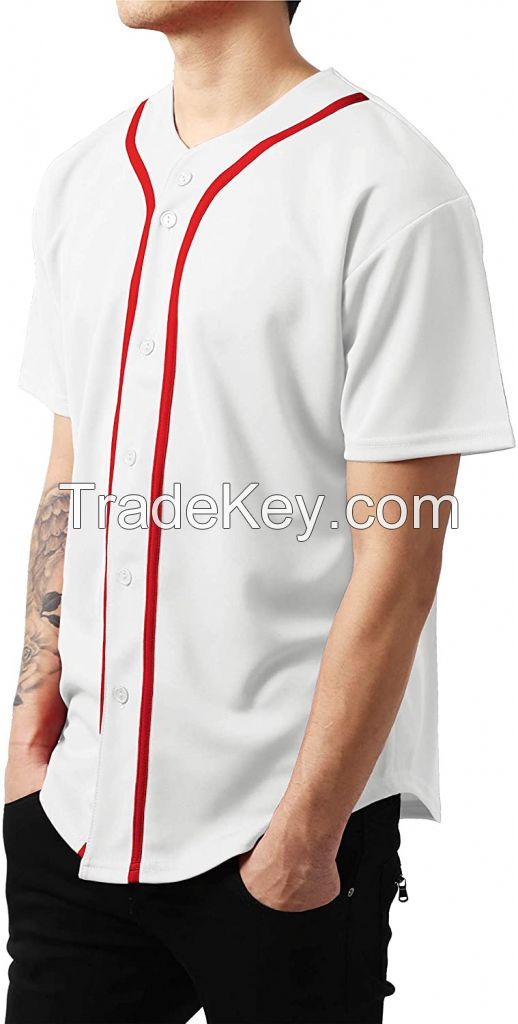 Baseball Uniforms Blank Plain Hip Hop Hipster Baseball Jersey Button Down Shirts Sports Uniforms Men Women Jersey