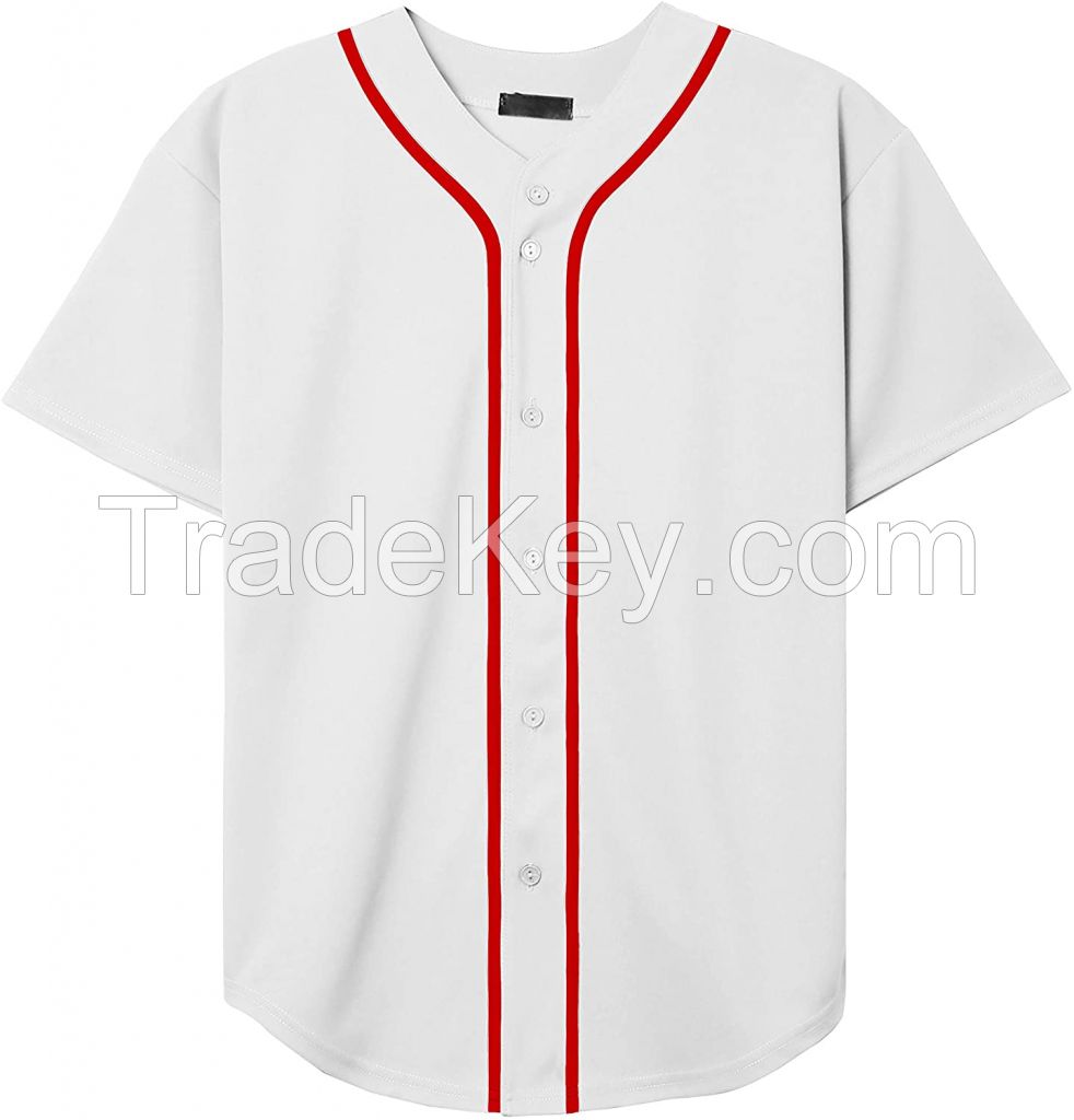 Baseball Uniforms Blank Plain Hip Hop Hipster Baseball Jersey Button Down Shirts Sports Uniforms Men Women Jersey