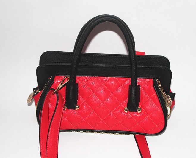 red fashion PU tote bags