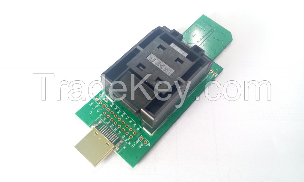 eMMC test socket, size 11.5x13_0.5mm,Clamshell structure, for BGA 153 and BGA