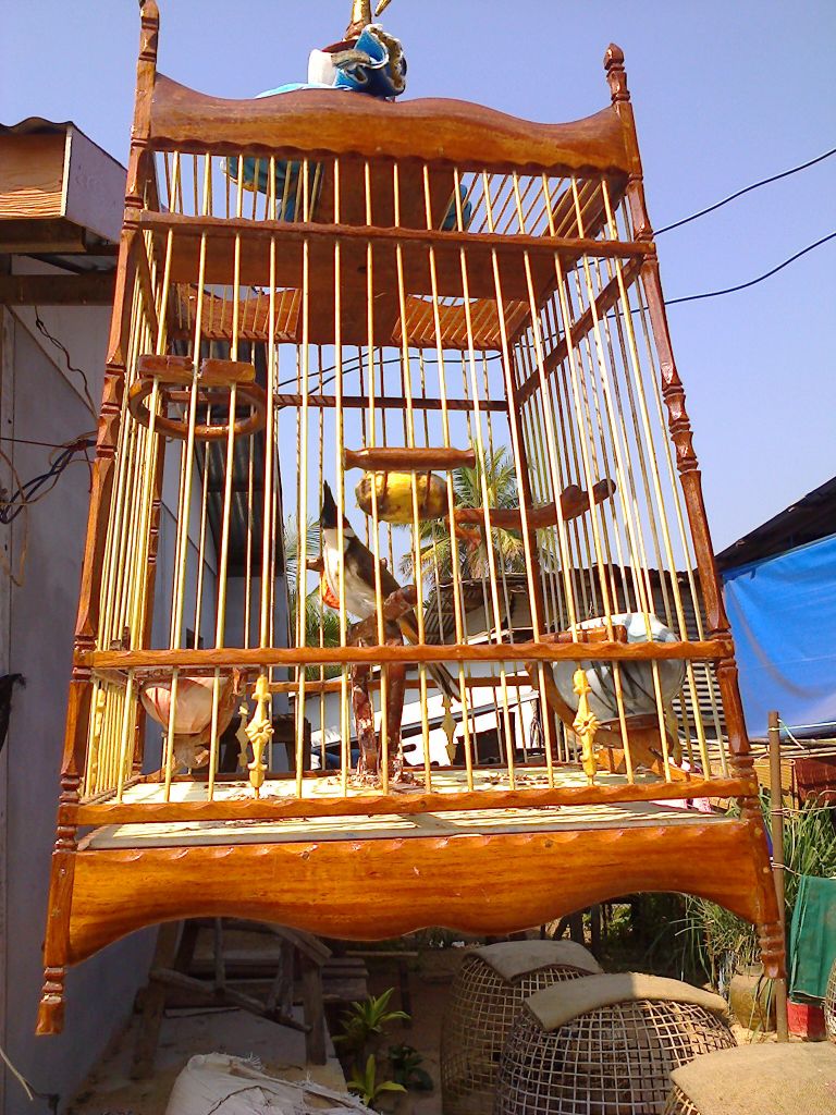 Bird Cage Best Seller Bird Cages Wholesale Wood Wooden High-End Handmade Bird Cage Home Decore