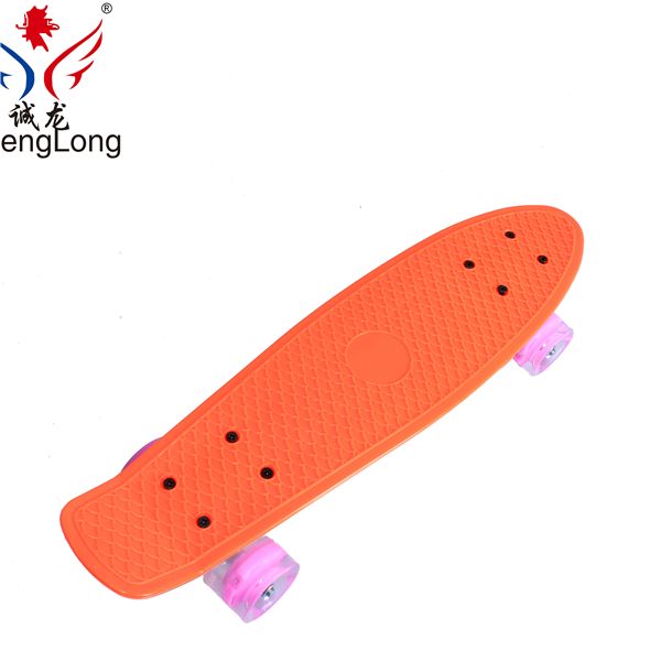 EN71 certification 21"*6" PU wheel with light ABS Kids penny board