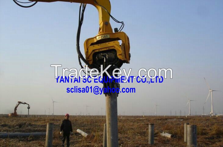 pile hammer by excavator