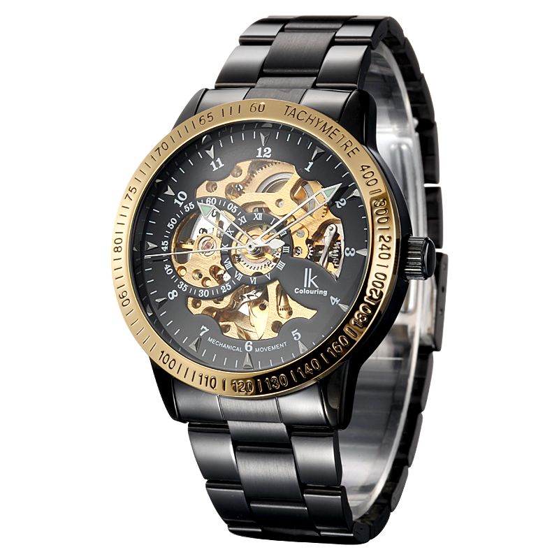 New 2014 fashion skeleton automatic mechanical watch men wrist watch