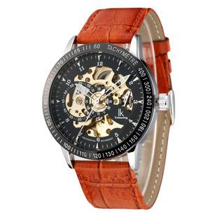 Genuine Leather Band Fashion Military Skeleton Wrist Original IK Brand Automatico Mechanical Movement Men watch