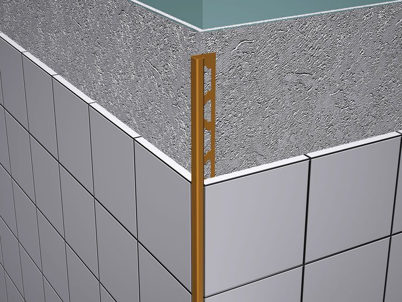 stainless steel tile profile - for wet floors - bathroom - Luxury 