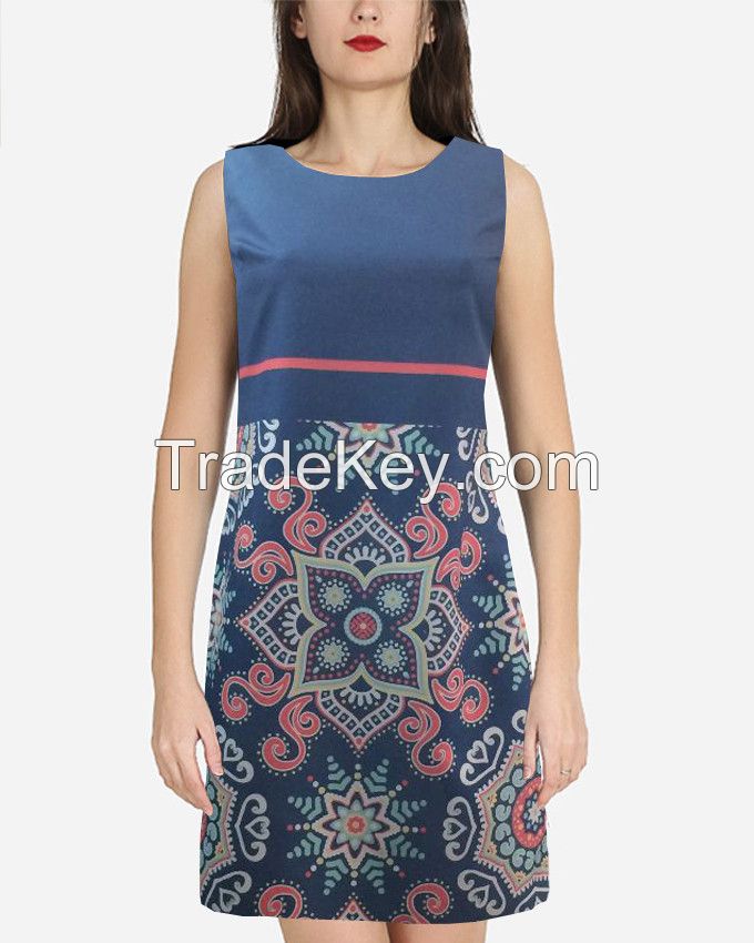 S16DR15- Motiv Print Shift Dress