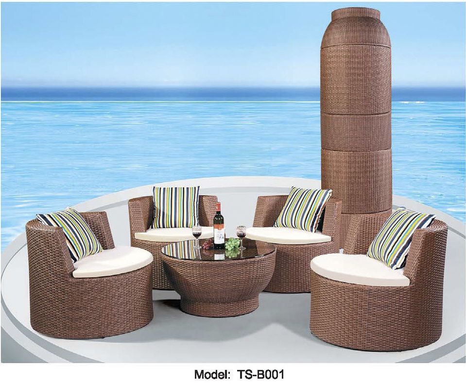 Garden Bar Stool &amp; Table, Outdoor Patio Rattan Bar Set, All Weather Furniture, PE Wicker Garden Bar Set Garden Furniture